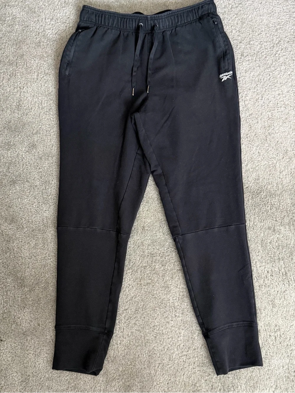 Reebok Black Sweatpants with Drawstring Size Medium